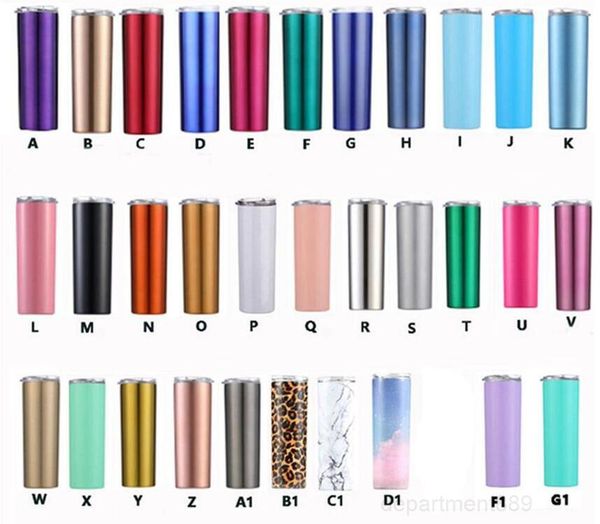 

skinny tumbler double wall vacuum insulated beer cups stainless steel coffee mug glasses metal straws water bottle owa318