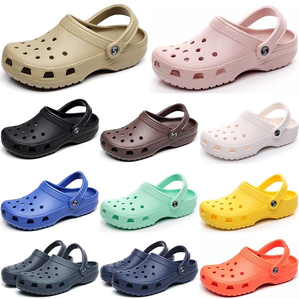 

2021 new fashion classic hole shoes men women wading slippers triple white black pink mens comfortable one-step lightweight outdoor sandals