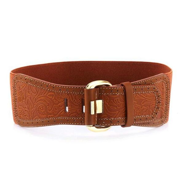 

new fashion lady pu leather belt dress coat decorated ceinture luxury girdle black elastic wide brushed pin buckle waist straps, Black;brown