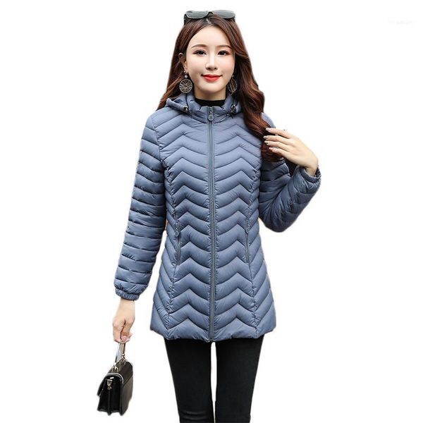 

winter coat women blue -6xl plus size hooded parkas 2020 autumn new korean slim light thin down cotton jackets feminina jd85111, Black
