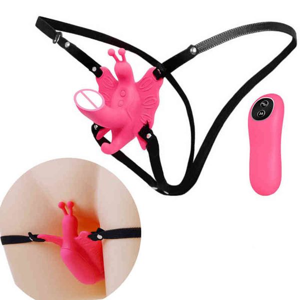 NXY Vibratori Wireless Remote Control Harness Strap on Panty Farfalla Vibratore Donna Invisible Wearable g Spot Vibratori stimolatore clitorideo 0105