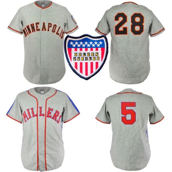 

minneapolis millers 1944 1951 road jersey custom men women youth baseball jerseys any name and number double stitched, Blue;black