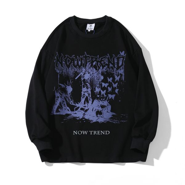 

dark 2021 new funeral printed shirt long sleeves for man and woman released in addition to velvet t-shirts man3, Black
