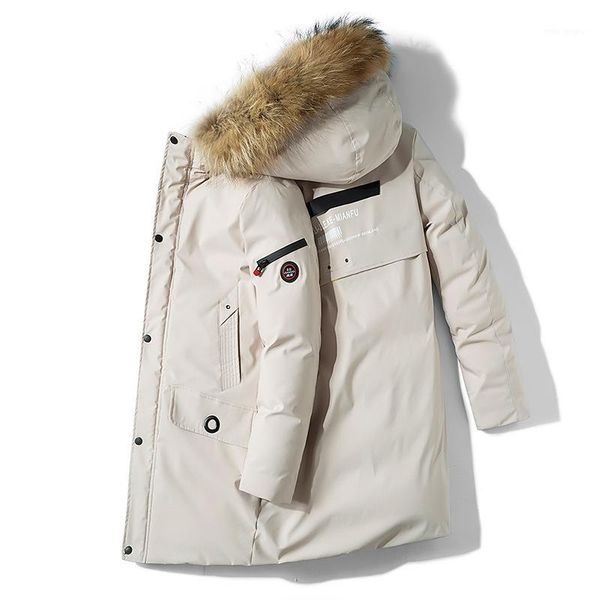 

long parkas winter jacket men 2019 new warm windproof casual outerwear padded cotton coat big pockets parkas men1, Black