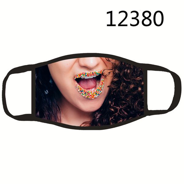 

masks printing cartoon mouth 3d funny dustproof ultraviolet-proof washable running riding face mask