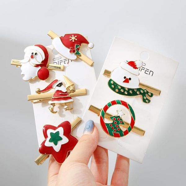 

1pc 6cm mix style metal hairgrip girls snap christmas festival hair clips for girls women hair accessories styling cl qylsnr, Black;brown