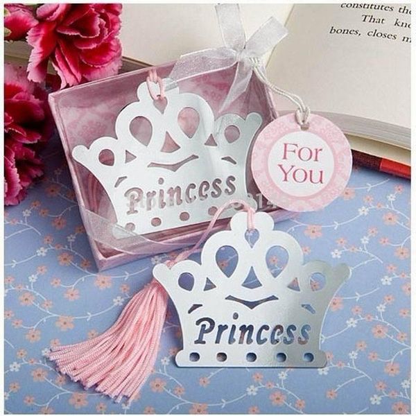 

100pcs princess / prince crown bookmark wedding party favor birthday souvenirs gifts for guests baby shower birthday decor1