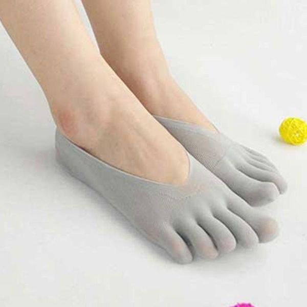 

new women invisible low cut socks lace anti-skid solid color ladies separate toe ankle nylon five finger socks female1, Black;white