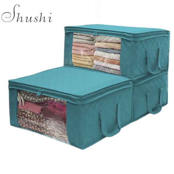 

storage bags shushi hanging bedside diaper bag wardrobe closet accessories non-woven folding box dustproof