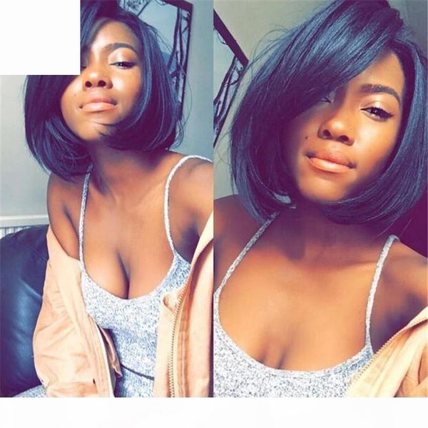 

human hair wigs short bob brazilian human hair full lace wigs bob straight lace front human hair bob wigs, Black;brown