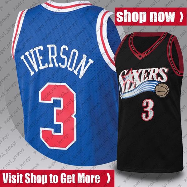 

throwback allen 3 iverson jersey philadelphia 76ers jerseys joel 21 embiid jersey ben 25 simmons basketball jerseys, Black;red