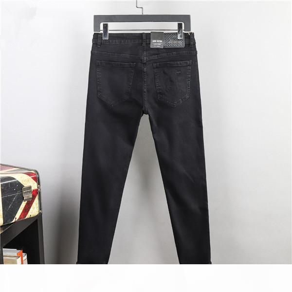 

new design mens designer jeans pleated designer pants slim fit mens moto denim hip hop punk for men quailty size 29-42, Blue