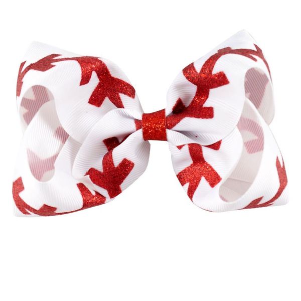 

cheer bows ribbon hair clips bowknot bow glitter printed hairpin baby girl headdress hair accessories spinki do wlosow, Slivery;white