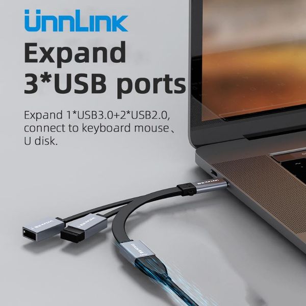 

hubs unnlink usb c 2.0 3.0 hub sd tf cable thunderbolt3 type splitter usb-c dock adapter otg for ultrabook lapphone