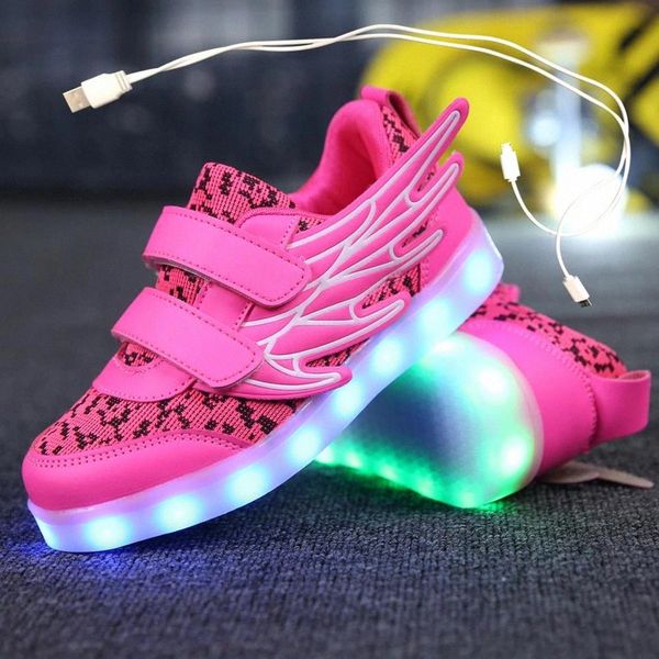 

luminous sneakers 2020 new children led shoes for boys girls usb charger kids glowing sneaker with light sole #sg9x