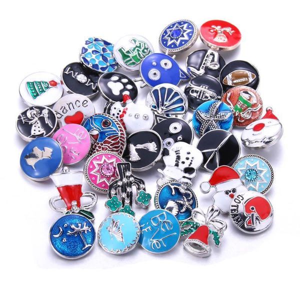 

new 10pcs lot mix style rhinestone 12mm 18mm resin metal snap buttons jewelry fit charm bracelets bangles for women man gift h bbynny