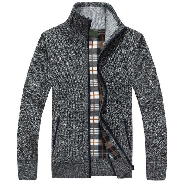 

new autumn winter men sweater warm cashmere wool zipper cardigan men coat dress casual knitwear male clothes 201202, White;black