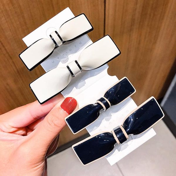 

solid color bow hair clips white women hair barrettes glossy girls hairpins fashion headwear ornament sweet accessory