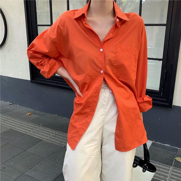 

hzirip fashion basic sunscreen 2019 autumn fresh female cute all match loose stylish women elegant full sleeved shirts, White