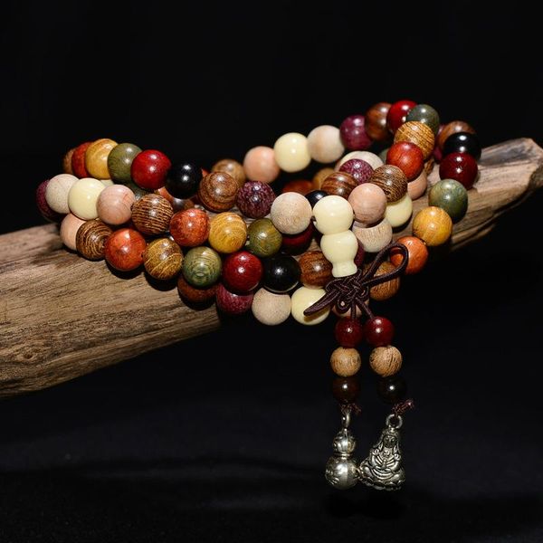 

beaded, strands 108pcs prayer beads variety of sandalwood tibetan buddhist mala buddha bracelet rosary wooden bangle jewelry, Black