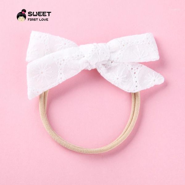 

hair accessories lace solid elegant headband cute clips soft elastic flower kids hairband customized cotton for girls1, Slivery;white