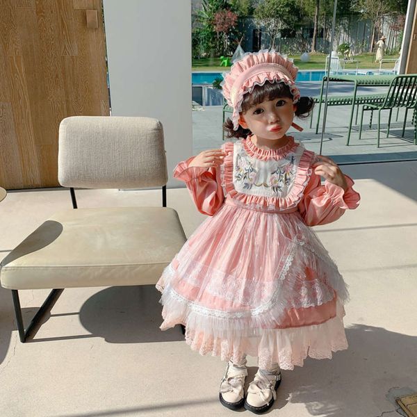 

pink lolita girls' princs spring suit children's drs pleated skirt mism81us, Red;yellow