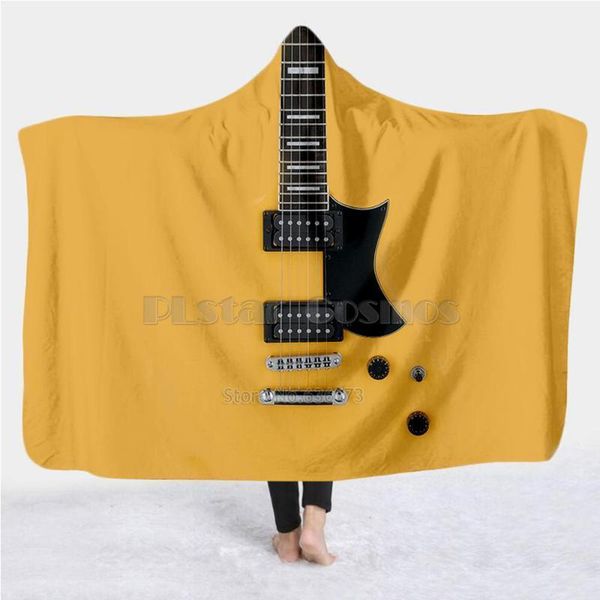 

violin guitar art musical instrument blanket hooded blanket 3d full print wearable adults men women style-21