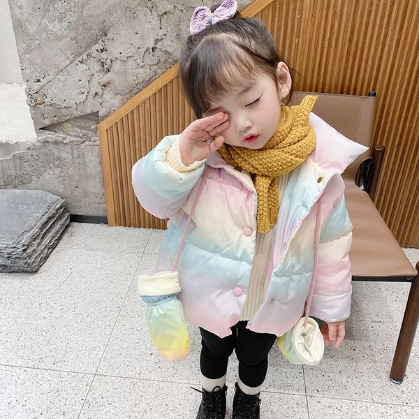

new down baby winter dress girl cotton padded children's jacket 2020 new foreign style princess plush korean fashion clothes 2021, Blue;gray