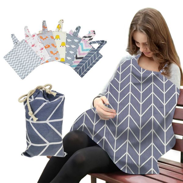

new breathable mother breastfeeding cover cotton muslin baby feeding shawl pads outdoor maternity nursing cover cape apron, White