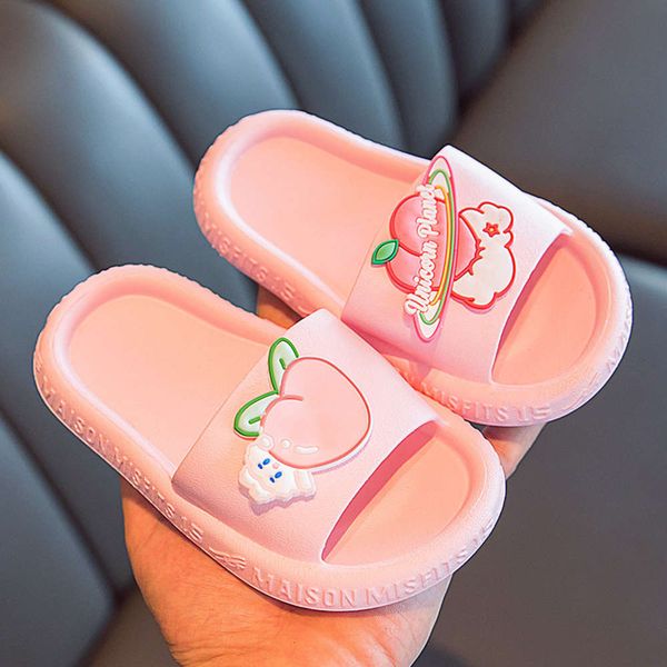 

indoor summer children's girl's home bath antiskid collision avoidance middle school children cute cartoon baby cool slippers man, Black;red