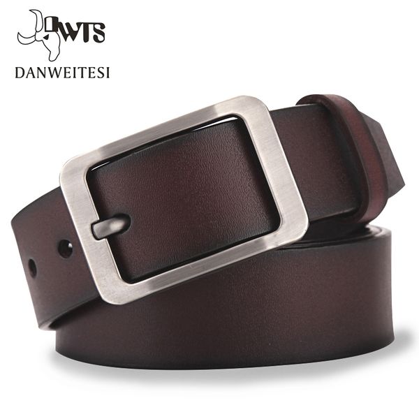 

dwts]men's belt leather belt men male genuine leather strap luxury pin buckle casual men's belt cummerbunds ceinture homme y20052, Black;brown