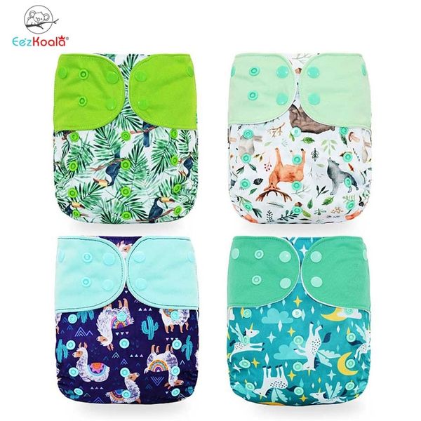 

eezkoala 4pcs pocket baby cloth diaper eco-friendly fast dry washable diapers cover reusable baby pocket nappy hipping 201209