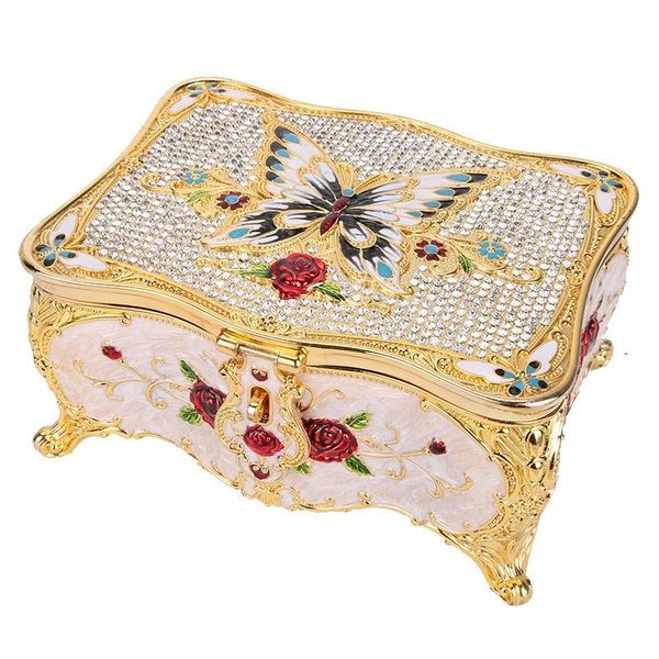 

ancient egypt pharaoh jewelry box organizer home decor metal art craft necklace bracelet rings gift storage case, Pink;blue