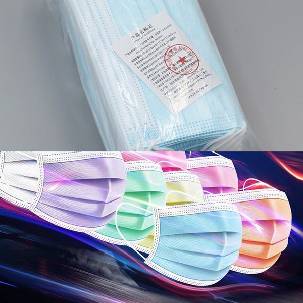

shipping 3-7 days to us disposable face masks with elastic ear loop 3 ply breathable for blocking dust aicncsxt