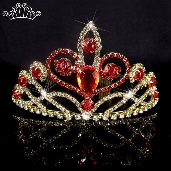 

charm bride wedding hair accessories crystal princess tiaras and crowns gold color prom party birthday hair jewelry gift, Golden;silver