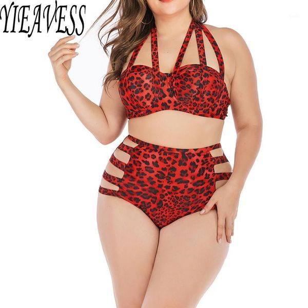 

2020 women's backless striped twist front crossed tankini halter swimsuit retro bathing suits plus size bathing suit 4xl1