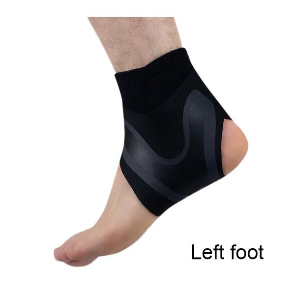 

left/right feet sleeve ankle support socks compression anti sprain heel protective wrap nin668, Blue;black