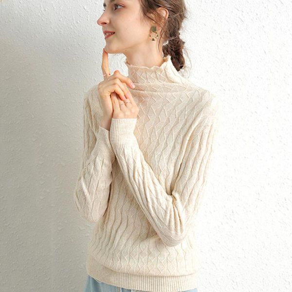 

2020 turtleneck women cashmere sweater women winter sweaters ladies warm winter womens sweater knitting pullovers female, White;black
