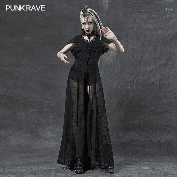 

gothic simple long hooded waistcoat punk rave wy-1275mjf1, Black;white