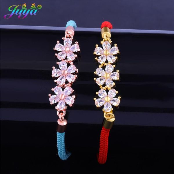 

charm bracelets gold//rose gold cubic zirconia flowers bracelet for women men couple jewelry supplies, Golden;silver