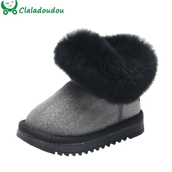 

12-15. listen boys girls snow boots with thick plush bling toddler warm witer shoes 0-1-2- old baby girl ankle boots lj201104, Black;grey