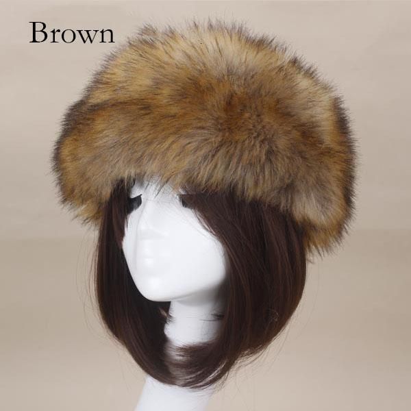 

women russian thick fluffy cap fake faux fur headband hat winter ear warmer hats, Blue;gray