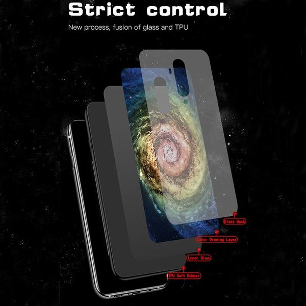 

роскошное звездное небо закаленного стекла чехол для oneplus 7t 7tpro 7 7pro 6 6t 5 5t красочная окрашенная защитная крышка для sqczlm