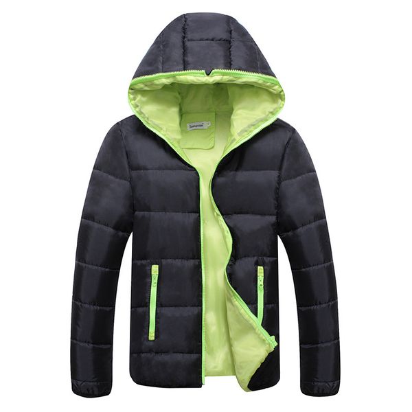 

2021 trade men outdoor with cotton-quilted hood clothes autumn new winter style youth casual thickening colour cotton zipper jzdi, Black