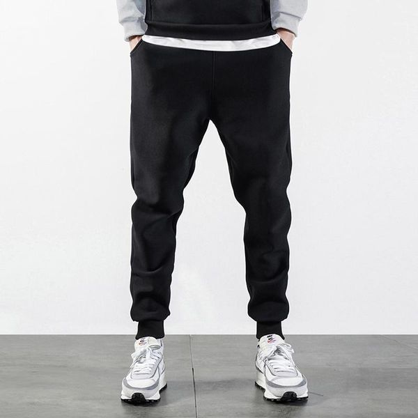 

men's sweatpants men trend keep warm 2020 winter fleece pantalones streetwear thicken trousers casual sport trousers pants1, Black