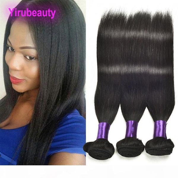 

brazilian virgin hair remy 10a human hair extensions 3 bundles straight from yirubeauty silky straight 8-30inch double wefts, Black