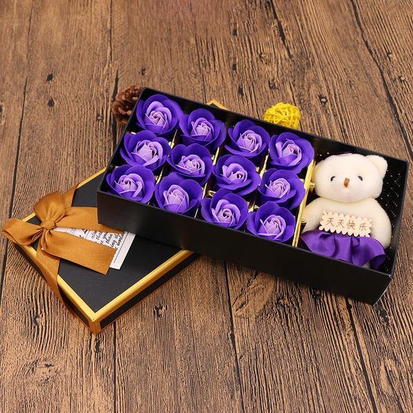 

12pcs valentines soap guests rose box for bear friend boy/girl day wedding presents for flowers party favors creativity gifts avmkx