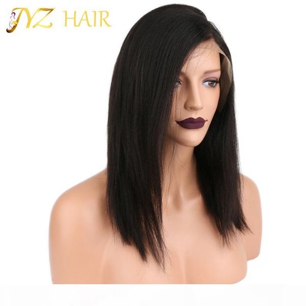 

jyz full lace wig black women glueless lace front wigs with baby hair 130% density straight human wig medium brown swiss lace wig, Black;brown