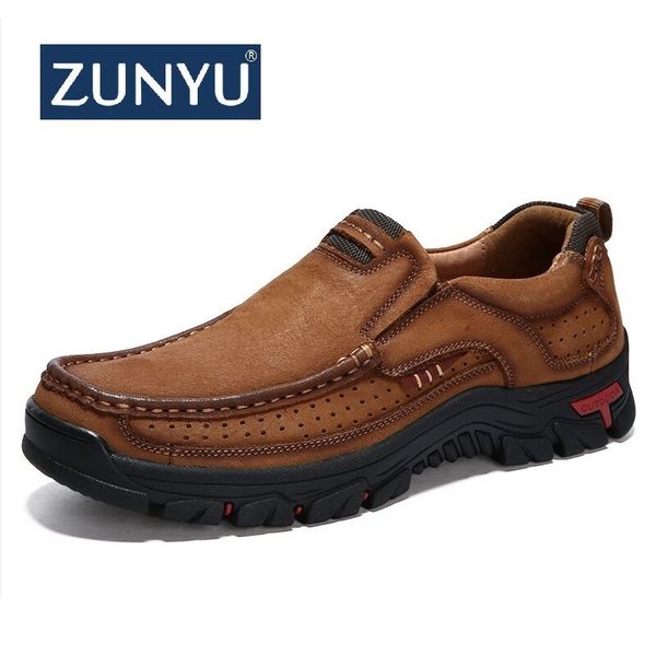 

zunyu new genuine leather loafers men moccasin sneakers flat causal men shoes male footwear boat shoes size 38-48 y200104, Black