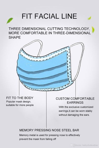 

3 stock disposable layers in face dustproof facial protective cover masks set anti-dust mask 50factory fast shipping1ccc